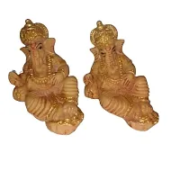 Relaxing Lord Ganesha Idols Decorative SHOWPIECE Pack of 2 NOS - 5 cm Height-thumb2