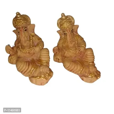 Relaxing Lord Ganesha Idols Decorative SHOWPIECE Pack of 2 NOS - 5 cm Height-thumb3