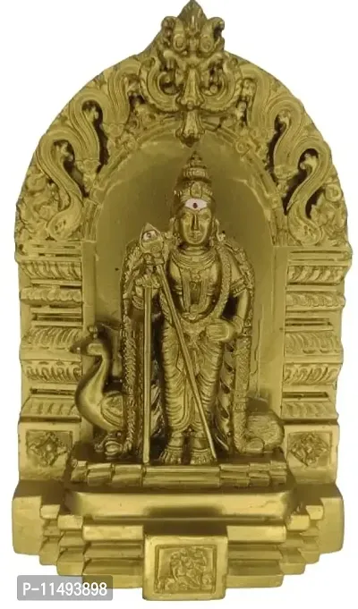 Lord MURUGA KARTHIKEYAN / Polymarble Murugan Statue with Vel/ VELMURUGA with Colourful Garland/ with maalai-thumb0