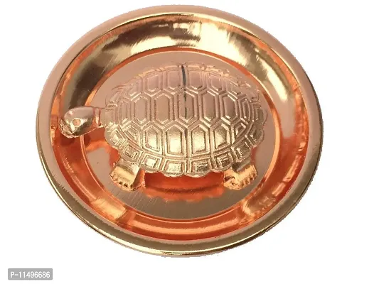 Tortoise Turtle Plate Yantra Vastu for Home Decor, Plate Size 3.5-inch Copper Yantra (Plate Size 9cm)-thumb0