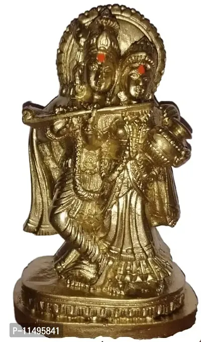 Radha Krishna with Flute / Krishnan Radha POLYMARBLE Idol 8 cm Height