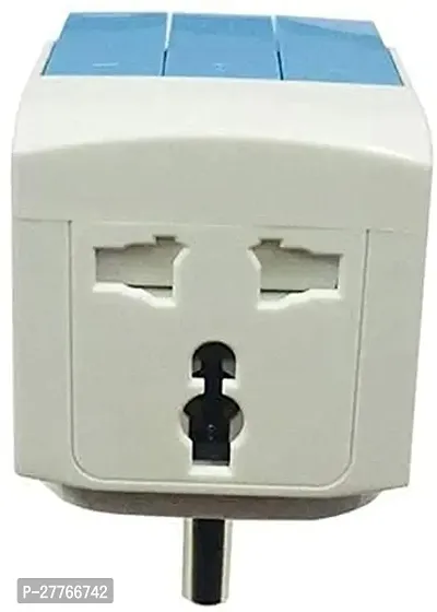 3 Way Socket Plug Adapter Universal Input Plug with Individual Switches and Led Indicator 5 Amps Accepts Round and Flat Plugs Converter Extension Board Plug (Multi)-thumb3