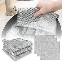 3 Pack Wire Dishwashing Rags - Multipurpose Wire Dishwashing Rags for Wet and Dry, Non-Scratch Wire Dishcloth,Kitchen Cleaning Cloths for Dishes, Sinks, Counters, Stove Tops-thumb1