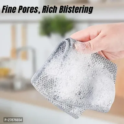 3 Pack Wire Dishwashing Rags - Multipurpose Wire Dishwashing Rags for Wet and Dry, Non-Scratch Wire Dishcloth,Kitchen Cleaning Cloths for Dishes, Sinks, Counters, Stove Tops-thumb4