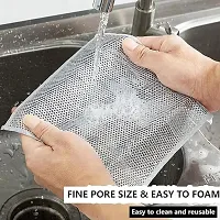 3-Pack Non Scratch Dish wash Cloths for Kitchen | Double Layer Scrubber Dish Cloth for Utensils | Reusable Mesh Wire Cloth for Kitchen | Metal Wire Cleaning Cloth-thumb1