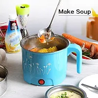 Electric 1.8 Litre Mini Cooker Kettle with Glass Lid Base Concealed Base Cooking Pot Noodle Maker Egg Boiler hot Pot Vegetable and Rice  Pasta PorridgeTravel Cookers and Steamer-thumb2
