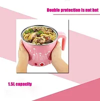 Electric 1.8 Litre Mini Cooker Kettle with Glass Lid Base Concealed Base Cooking Pot Noodle Maker Egg Boiler hot Pot Vegetable and Rice  Pasta PorridgeTravel Cookers and Steamer-thumb3