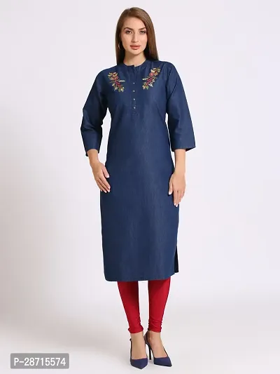 Stylish Blue Denim Kurta For Women