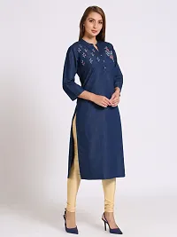 Stylish Blue Denim Kurta For Women-thumb2