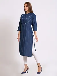 Stylish Blue Denim Kurta For Women-thumb3