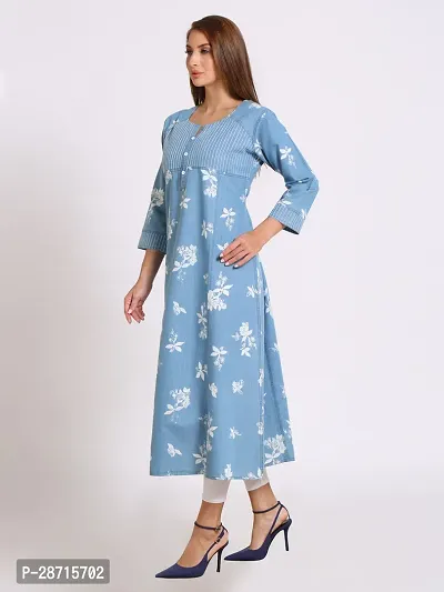 Stylish Blue Denim Kurta For Women-thumb4