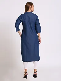 Stylish Blue Denim Kurta For Women-thumb1