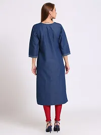 Stylish Blue Denim Kurta For Women-thumb1