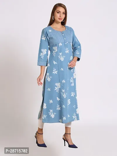 Stylish Blue Denim Kurta For Women-thumb3