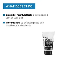 Ustraa Activated Charcoal Face Scrub - 100gm - Dual Scrub action of Tahitian Volcanic Sand  Walnut Granules - Cleans Dust, Pollution with Activated Charcoal-thumb2