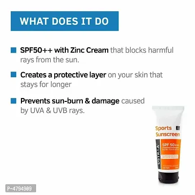 USTRAA Sports Sunscreen - SPF 50++ 100gm - Sweat Resistant - Protection of Zinc - Paraben FREE-thumb3