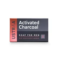 Ustraa Deo Soap with Activated Charcoal For Men- 100 gm (Pack of 8) - Activated Charcoal Soap with Deo Fragrance - Cleans toxins and bacteria - No Sulphate-thumb1