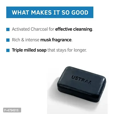 Ustraa Deo Soap with Activated Charcoal For Men- 100 gm (Pack of 8) - Activated Charcoal Soap with Deo Fragrance - Cleans toxins and bacteria - No Sulphate-thumb4
