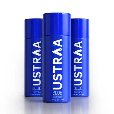 Ustraa Blue Deodorant Body Spray, 150 ml- Set of 3
