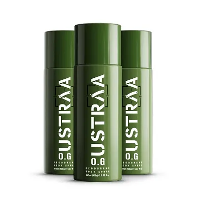USTRAA O.G Deodorant Body Spray - 150ml - Set of 3 -  A Strong Passionate Fragrance Deodorant Spray For Men