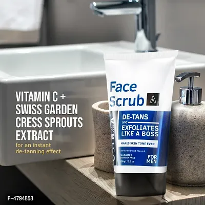 Ustraa Face Scrub -100g - De-Tan Face scrub for men, Exfoliation and tan removal with Bigger Walnut Granules.-thumb5