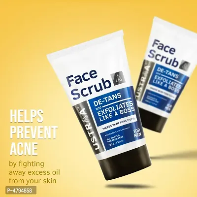 Ustraa Face Scrub -100g - De-Tan Face scrub for men, Exfoliation and tan removal with Bigger Walnut Granules.-thumb4