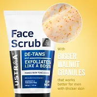 Ustraa Face Scrub -100g - De-Tan Face scrub for men, Exfoliation and tan removal with Bigger Walnut Granules.-thumb1