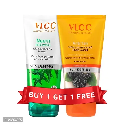 VLCC Neem Face Wash  VLCC Anti Tan Face Wash - with Buy One Get One - 300 ml