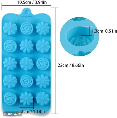 MouldBerry Chocolate Mould Rose Flower Chocolate Mold Making Silicone Candies, Ice Cubes, Jellos, Handmade Making Flexible Reusable pack of 1-thumb2