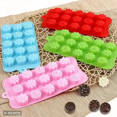 MouldBerry Chocolate Mould Rose Flower Chocolate Mold Making Silicone Candies, Ice Cubes, Jellos, Handmade Making Flexible Reusable pack of 1-thumb3