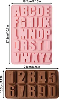 MoldBerry Alphabet Letters Chocolate Mould Baking Silicone Mold Cake Decoration Candy Foundant Molds Baking Accessories Kitchen Baking for Flexible Reusable Mould pack of 2-thumb1