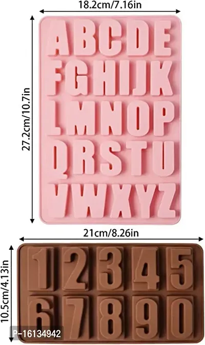 MoldBerry Alphabet Letters Chocolate Mould Baking Silicone Mold Cake Decoration Candy Foundant Molds Baking Accessories Kitchen Baking for Flexible Reusable Mould pack of 2-thumb2