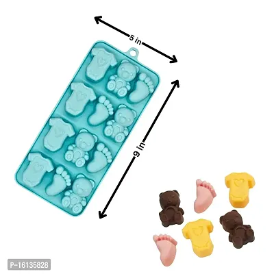 moldberry 12 Cavity Bear Bodysuit Feet Silicone Candy Baby Shower Theme Mold Chocolate Mold ice Cube Tray Crayons Mold Fondant Cake Mold Mini Soap Mold Flexible Reusable Making Mould Pck of 1-thumb4