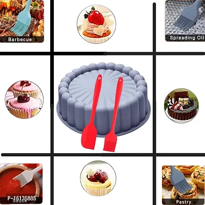 MoldBerry combo Cake Pan with Spatula  Pastry Brush Making Silicone Mould Charlotte Cake molds for Cheese Cake Chocolate Cake Brownie Tart Pie Flan Bread Cake pan Flexible Reusable-thumb4