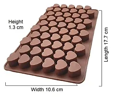 MoldBerry Silicone Chocolate Mould 55 Cavity Mini Heart Shape Mould Candy Mold Baking Tools for Cake Chocolate Jell-O Ice Size ( 17.7 x 10.6 x 1.3 cm ) Pack of 1 ( Multi Color)-thumb2