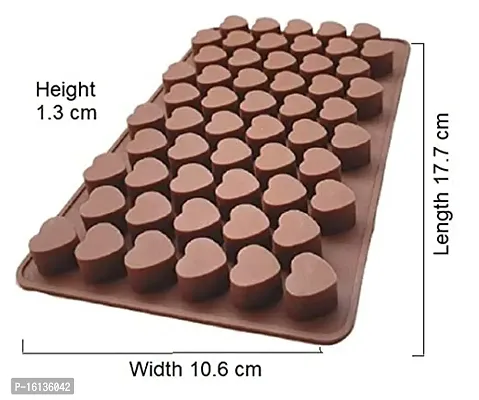 MoldBerry Silicone Chocolate Mould 55 Cavity Mini Heart Shape Mould Candy Mold Baking Tools for Cake Chocolate Jell-O Ice Size ( 17.7 x 10.6 x 1.3 cm ) Pack of 1 ( Multi Color)-thumb3