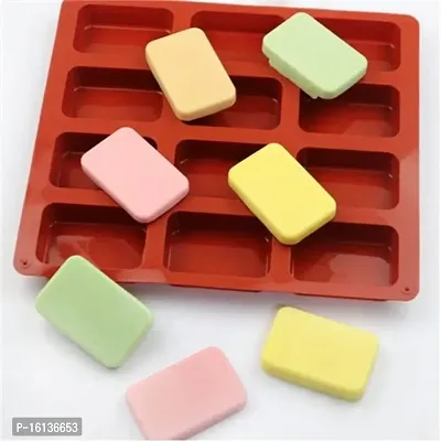 MoldBerry Soap Mould Soap Mold Making Silicone Mould 12 cavity Rectangle Shape Soap Mould chocolate Mould pack of 1