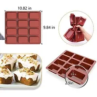 MoldBerry Soap Mould Soap Mold Making Silicone Mould 12 cavity Rectangle Shape Soap Mould chocolate Mould pack of 1-thumb1