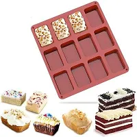 MoldBerry Soap Mould Soap Mold Making Silicone Mould 12 cavity Rectangle Shape Soap Mould chocolate Mould pack of 1-thumb2