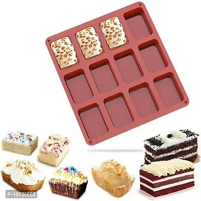 MoldBerry Soap Mould Soap Mold Making Silicone Mould 12 cavity Rectangle Shape Soap Mould chocolate Mould pack of 1-thumb3