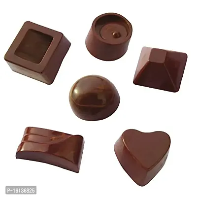MoldBerry Silicone Chocolate Mould 30 Cavity 6 Different Assorted Shape Mould Candy Mold Baking Tools for Cake Chocolate Jell-O Ice Size ( 24 x 22 x 1.5 cm ) Pack of 1 ( Multi Color )-thumb2