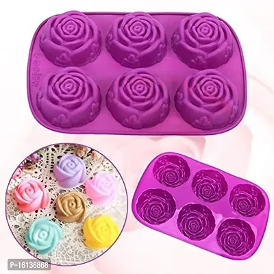 MoldBerry Soap Mould Soap Making Silicone Mold Rose Flower Soap Mould Cupcake Mold Cake Mould Jelly Chocolate Mold Homemade Making soap Mold pack of 1-thumb0