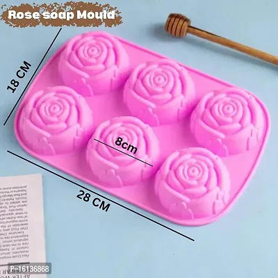 MoldBerry Soap Mould Soap Making Silicone Mold Rose Flower Soap Mould Cupcake Mold Cake Mould Jelly Chocolate Mold Homemade Making soap Mold pack of 1-thumb3