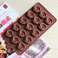 MoldBerry Silicone Chocolate Mould 15 Cavity Rose Shape Mould Candy Mold Baking Tools for Cake Chocolate Ice Jell-O Pack of 1 (Multi Color)-thumb2