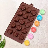 MoldBerry Silicone Chocolate Mould 15 Cavity Rose Shape Mould Candy Mold Baking Tools for Cake Chocolate Ice Jell-O Pack of 1 (Multi Color)-thumb3