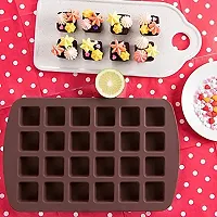 MoldBerry Silicone Chocolate Mould 24 Cavity Big Square Shape Mould Candy Mold Baking Tools for Cake Chocolate Jell-O Ice Soap Pack of 1 (Multi Color)-thumb3