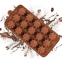 MoldBerry Silicone Chocolate Mould 15 Cavity Flower Shape Candy Mold Baking Tools for Cake Chocolate Ice Jell-O Pack of 1 ( Multi Color)-thumb1