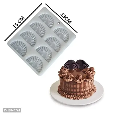 MoldBerry Silicone Fan Shape garnishing Mould for Cake Decoration Chocolate Garnishing Mould pack of 1-thumb3