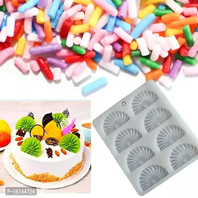 MoldBerry Silicone Fan Shape garnishing Mould for Cake Decoration Chocolate Garnishing Mould pack of 1-thumb4