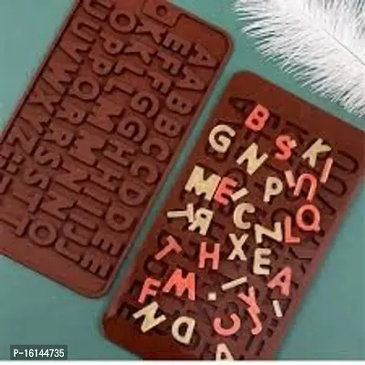 MoldBerry Silicone Chocolate Mould 28 Cavity Alphabet Shape Candy Mold Baking Tools for Cake Chocolate Ice Jell-O Pack of 1 ( Multi Color)-thumb2